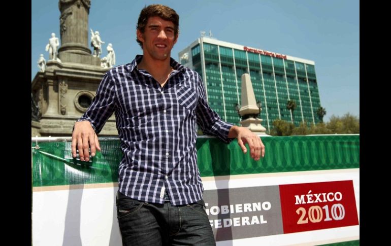 Michael Phelps, durante el segundo día del Festival Olímpico Bicentenario 2010. MEXSPORT  /