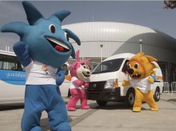 Las Mascotas Panamericanas Gavo, Huichi y Leo estuvieron presentes en el evento de Nissan. S. NUÑEZ  /