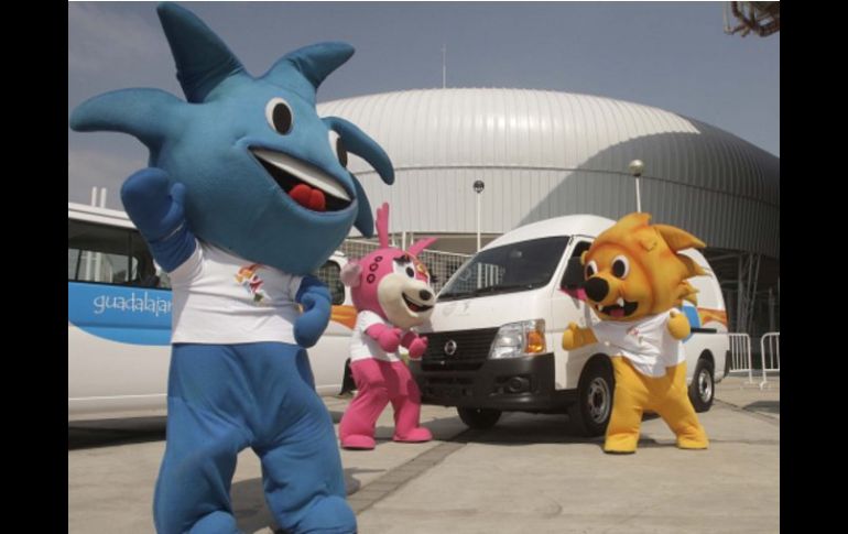 Las Mascotas Panamericanas Gavo, Huichi y Leo estuvieron presentes en el evento de Nissan. S. NUÑEZ  /