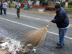 Aspecto de la limpieza de las calles del Centro Histórico tapatío. EL INFORMADOR  /