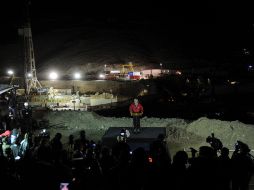 Sebastián Piñera dirigió un mensaje al concluir el rescate de los 33 mineros. AFP  /