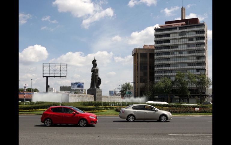 Aspecto de la glorieta de la Minerva, que el Ayuntamiento de Guadalajara pretende intervenir. ARCHIVO  /