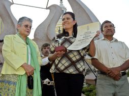 María del Refugio Navarro Ibarra, heredera de la técnica de barro bruñido, obtuvo la presea Águila de Plata.  /