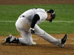 Mark Teixeira se quedó lesionado y es uan baja sensible para los Yankees. AFP  /