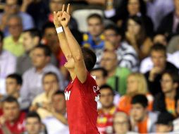 Javier Chicharito Hernández  feliz por estar en el conjuto de su sueño el Manchester United. MEXSPORT  /