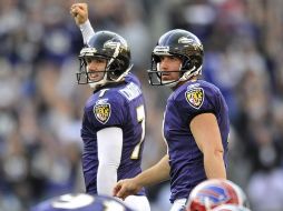 Los Cuervos de Baltimore, celebran su triunfo ante los Bills de Bufalo. AP  /