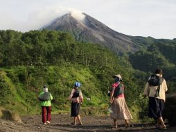 Desde el sismo del lunes se vislumbró la posible erupción del volcán Merapi. AP  /