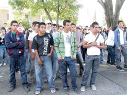 Aspecto de los estudiantes que conformaron la manifestación 31 de la UdeG, pertenecientes a la Preparatoria Regional de Ameca. ESPECIAL  /