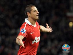 Javier 'Chicharito' Hernández vuelve a anotar el gol de la victoria para el Manchester United. AFP  /