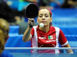 La jugadora Edith Sigala digna representante tapatia en este Campeonato Mundial de tenis de mesa  sobre sillas de ruedas. MEXSPORT  /