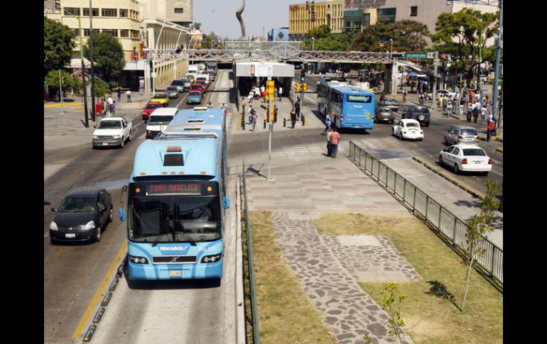 Los alcaldes de la ZMG rechazaron los 952 MDP del Gobierno federal para continuar con el proyecto de la Línea 2 del BRT.  ARCHIVO  /