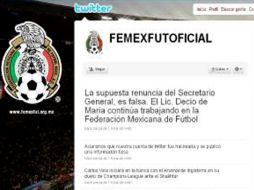 Imagen del Twitter oficial de la Federación Mexicana de Futbol. EL UNIVERSAL  /