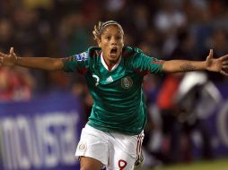 Maribel Domínguez festeja el gol anotado a la selección de Estados Unidos. MEXSPORT  /