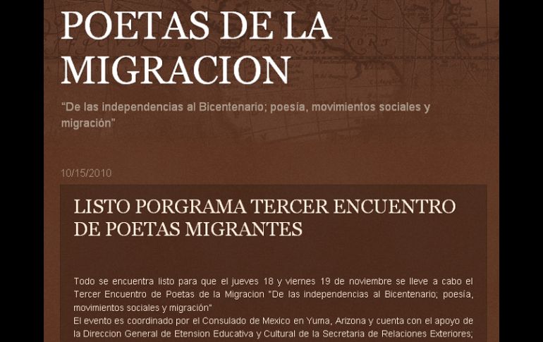 Blog en línea del Tercer Encuentro de Poetas de la Migración. POETASDELAMIGRACION.BLOGSPOT.COM  /