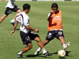 Foto de jugadores de Atlas, durante una sesion de entrenamiento. MEXSPORT  /