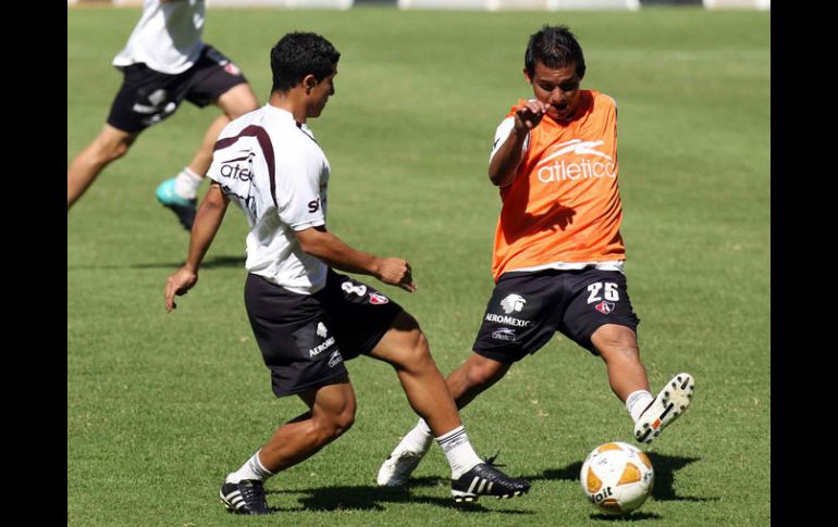 Foto de jugadores de Atlas, durante una sesion de entrenamiento. MEXSPORT  /