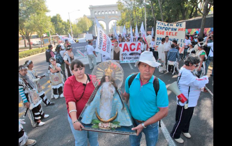 El miércoles, pobladores de ''Temaca'' hicieron una marcha en Guadalajara para exigir la cancelación de El Zapotillo. S. NÚÑEZ  /