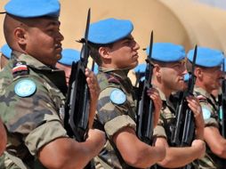 Aspecto de los llamados 'Cascos azules', cuerpo militar dedicado a las operaciones de mantenimiento de la paz. AFP  /