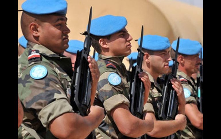 Aspecto de los llamados 'Cascos azules', cuerpo militar dedicado a las operaciones de mantenimiento de la paz. AFP  /