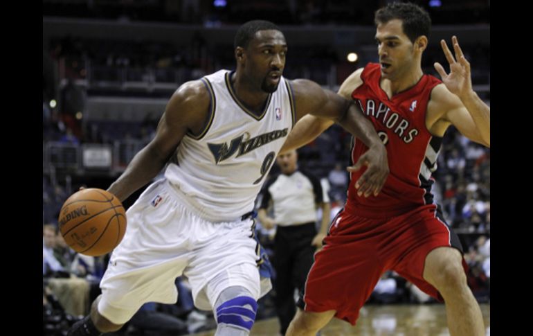 La estrella de los Wizards, Gilbert Arenas no jugaba desde enero pasado. REUTERS  /