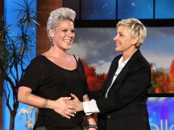 Pink en el 'talk show' de Ellen DeGeneres. AP  /