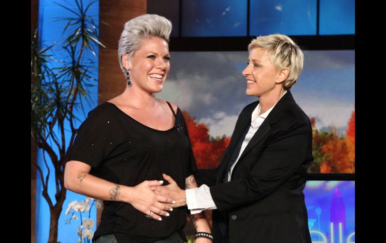 Pink en el 'talk show' de Ellen DeGeneres. AP  /