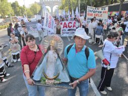 Manifestación más reciente de los pobladores de Temacapulín en Guadalajara. S. NÚÑEZ  /