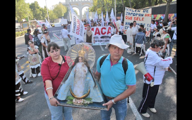 Manifestación más reciente de los pobladores de Temacapulín en Guadalajara. S. NÚÑEZ  /