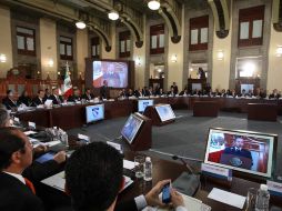 Sesión del Consejo Nacional de Seguridad Pública este jueves, que inauguró el Presidente Felipe Calderón. EL UNIVERSAL  /