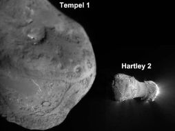 Es la primera vez se observan trozos de hielo en una nube alrededor de un cometa. NASA  /