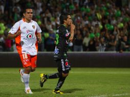 Juan Pablo Rodríguez celebra el gol anotado en tiempo de compensación. JAMMEDIA  /