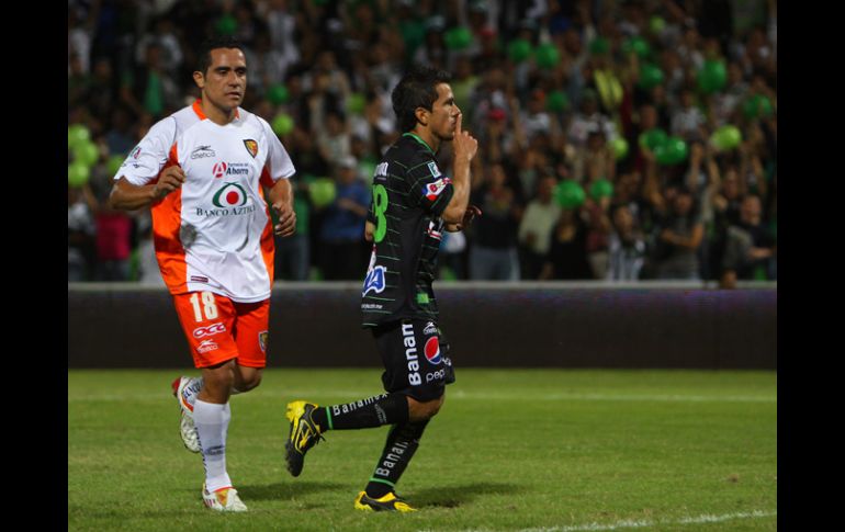 Juan Pablo Rodríguez celebra el gol anotado en tiempo de compensación. JAMMEDIA  /