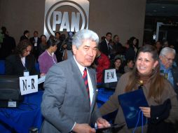 El secretario de Gobernación, Francisco Ramírez Acuña, durante su registro en el marco de la elección para líderar al blanquiazul. NTX  /