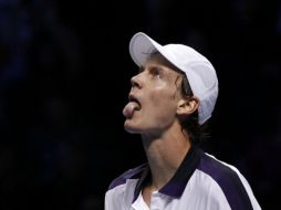 Reacción de Tomas Berdych en su derrota en la Copa Masters. REUTERS  /