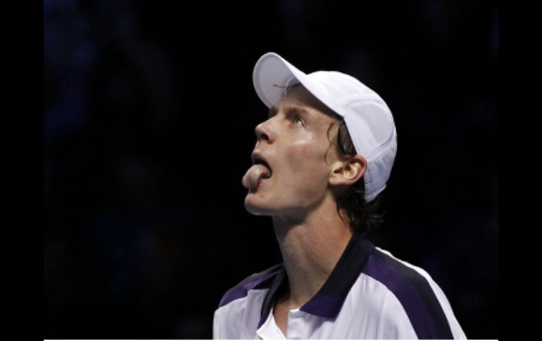 Reacción de Tomas Berdych en su derrota en la Copa Masters. REUTERS  /