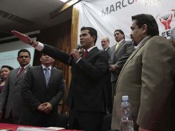 Marco Antonio Núñez Becerra, rindió protesta como nuevo presidente de la Federación de Estudiantes Universitarios. S. NUÑEZ  /