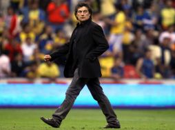 Rubén Omar Romano, técnico del Santos Laguna al término del duelo frente al América en el estadio Azteca. NOTIMEX  /