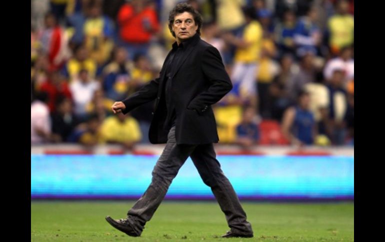 Rubén Omar Romano, técnico del Santos Laguna al término del duelo frente al América en el estadio Azteca. NOTIMEX  /