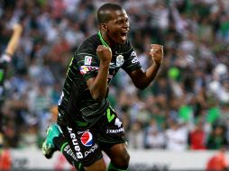 Darwin Quintero celebra uno de los goles anotados al América. JAMMEDIA  /