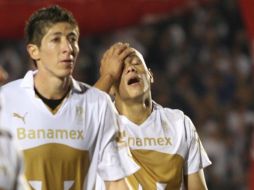 Reacción de los jugadores del Pumas después de haber sido eliminados de la Liguilla Apertura 2010. NOTIMEX  /