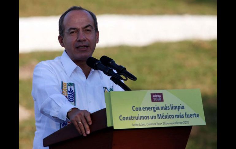 Felipe Calderón encabeza inauguración del Autogenerador Eléctrico Cancún. EL UNIVERSAL  /