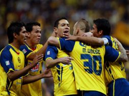 Los jugadores del América durante el torneo Apertuta2010. JAMMEDIA  /