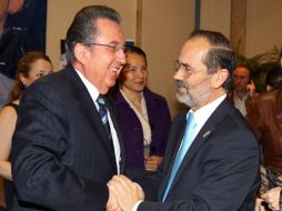 Gustavo Madero, aspirante a la presidencia nacional del PAN  durante la reunión que sostuvo con militantes de su partido. NOTIMEX  /