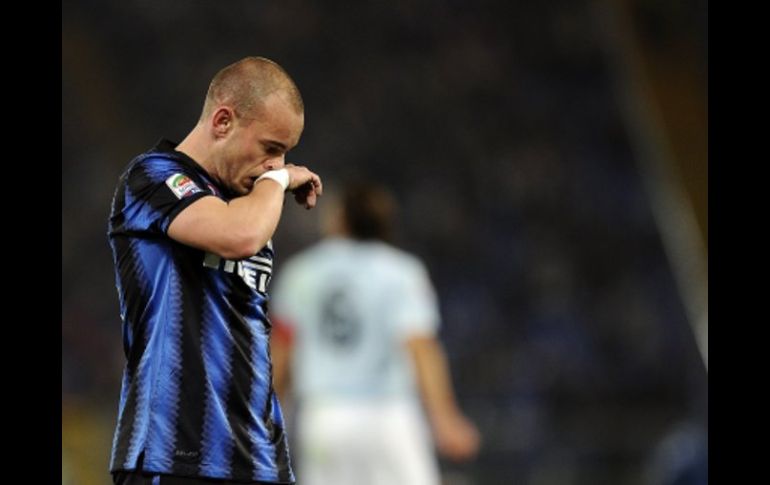 El jugador holandés Wesley Sneijder añoraba obtener el Balón de Oro 2010. AFP  /