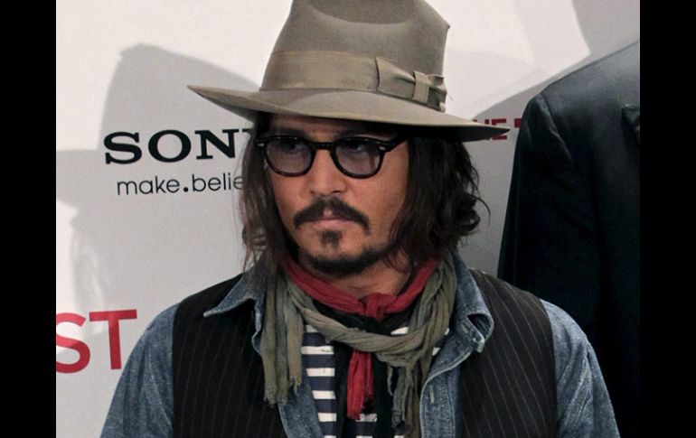 El actor estadounidense Johnny Depp promociona la película ''El turista''. EFE  /