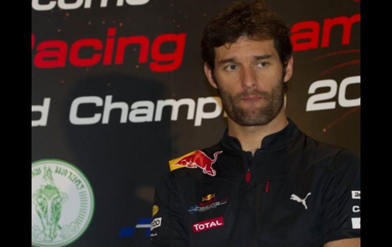 El piloto australiano Mark Webber, durante una conferencia de prensa. AP  /