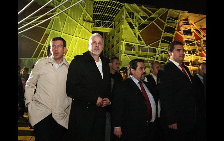 Miguel Castro, Raúl Padilla, Marco Antonio Cortés y Héctor Vielma asistieron a la inauguración de la Plaza Bicentenario. A. CAMACHO  /