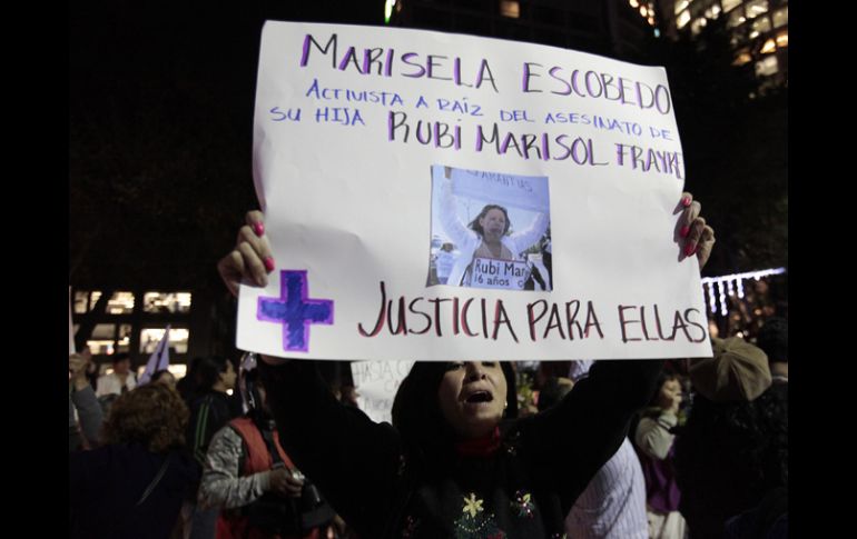 Vista de la manifestación que se dio a raíz del asesinato de Marisela Escobedo. EL UNIVERSAL  /