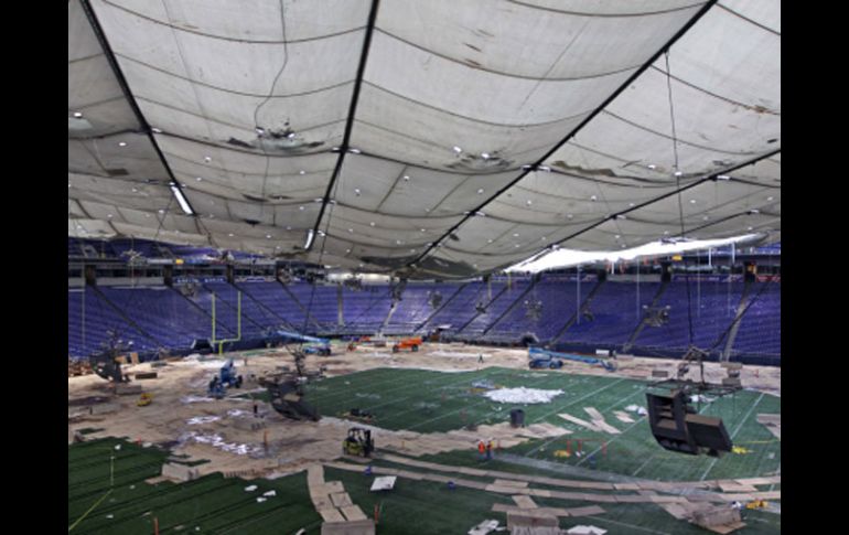 Las obras en el metrodome se prolongarán hasta el arranque del próximo año. AP  /