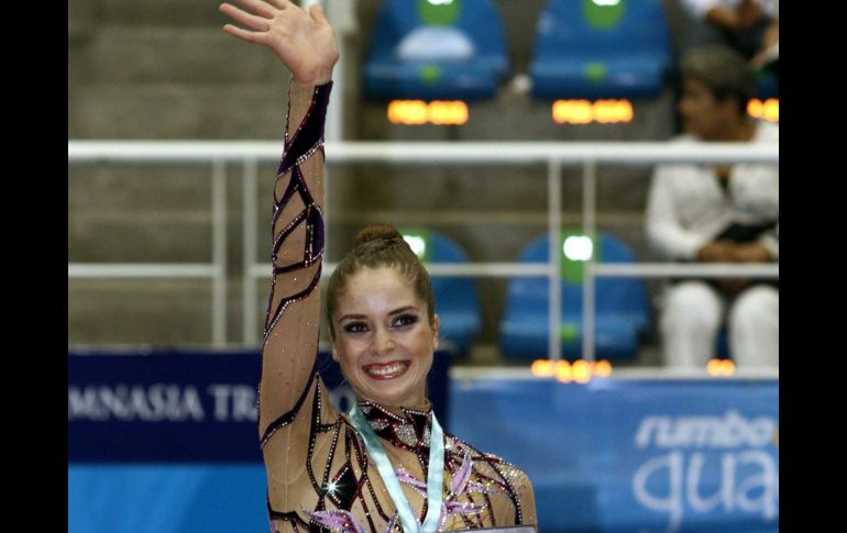 Cynthia Valdez ganó medalla de plata en el pasado Campeonato Panamericano de Gimnasia Rítmica. MEXSPORT  /